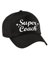 Super coach cadeau pet -cap zwart voor volwassenen
