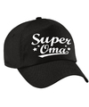 Super oma cadeau pet -cap zwart voor volwassenen