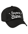 Super papa vaderdag cadeau pet -cap zwart voor heren
