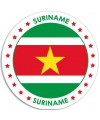 Suriname sticker rond 14,8 cm landen decoratie
