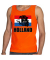 Tanktop Holland met leeuw en vlag Holland-Nederland supporter EK- WK voor oranje voor dames