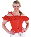 Tiroler blouse Carmen rood