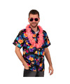 Toppers Hawaii shirt-blouse Verkleedkleding Heren Tropische bloemen zwart