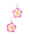 Tropische roze bloem oorbellen
