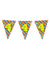 Verjaardag 4 jaar thema Vlaggetjes Feestversiering 10m Folie Dubbelzijdig
