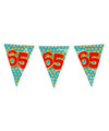 Verjaardag 65 jaar thema Vlaggetjes Feestversiering 10m Folie Dubbelzijdig
