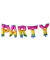 Verjaardag feest folie ballonenslinger set met tekst PARTY 300 cm