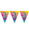 Verjaardag thema 3 jaar geworden feest vlaggenlijn van 5 meter