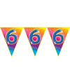 Verjaardag thema 6 jaar geworden feest vlaggenlijn van 5 meter