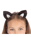 Verkleed diadeem katten oren zwart pailletten voor kinderen