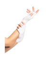 Verkleed handschoenen vingerloos wit one size voor volwassenen