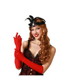 Verkleed handschoenen voor dames polyester rood one size lang model