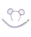 Verkleed set muis oortjes-staart grijs voor kinderen