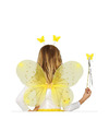 Verkleed set vlinder vleugels-diadeem-toverstokje geel kinderen Carnavalskleding-accessoires