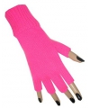 Verkleed Vingerloze handschoenen fluor roze