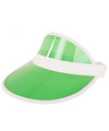 Verkleed zonneklep-sunvisor voor volwassenen groen-wit Carnaval hoed