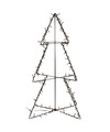 Verlichte figuren zwarte 3D lichtboom-metalen boom-kerstboom met 120 led lichtjes 77 cm