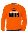 Wij Willem wijn sweater oranje voor heren Koningsdag truien