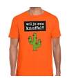 Wil je een Knuffel tekst t-shirt oranje heren
