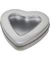 Zilveren hart opbergblik-bewaarblik 13 cm met venster