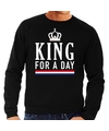 Zwart King for a day sweater voor heren