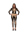 Zwart-oranje skelet verkleed kostuum voor dames