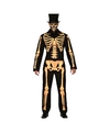 Zwart-oranje skelet verkleed kostuum voor heren