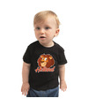Zwart t-shirt Holland met cartoon leeuw EK- WK supporter voor baby-peuters