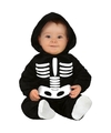 Zwart-wit skelet verkleedpak voor baby-peuter