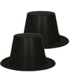 Zwarte hoge goochelaars hoed voor kinderen hoofdomvang 45 cm